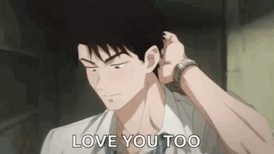 A Man In A White Shirt And Tie Is Brushing His Hair And Says `` I Love You Too '' . GIF