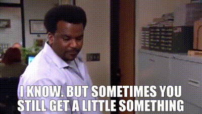 A Man In A White Shirt And Tie Is Saying `` I Know But Sometimes You Still Get A Little Something '' GIF