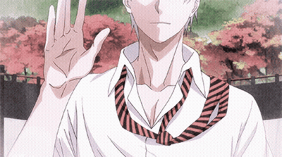 A Man In A White Shirt And Tie Is Waving GIF