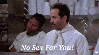A Man In A White Shirt And Tie Says No Sex For You GIF