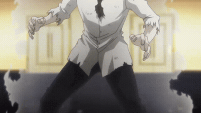 A Man In A White Shirt And Tie Stands In A Room GIF