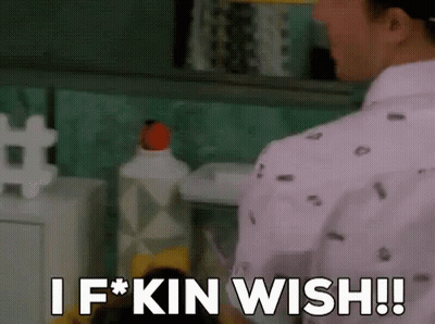 A Man In A White Shirt Is Saying I F * Kin Wish !! GIF