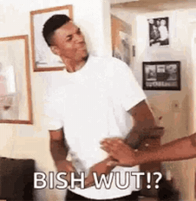 A Man In A White Shirt Is Standing In A Living Room With A Person Holding His Waist . GIF