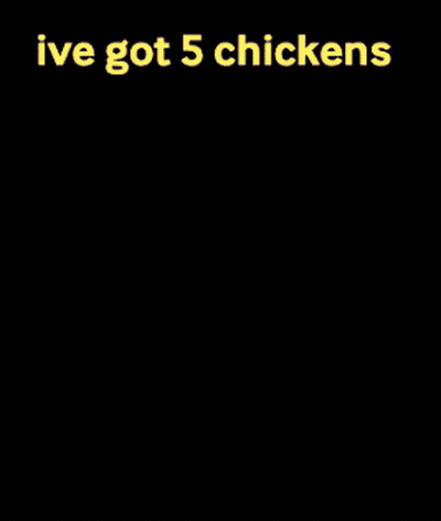 A Man In A White Shirt Is Standing In Front Of A Counter And Says I 'Ve Got 5 Chickens GIF