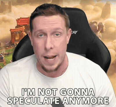A Man In A White Shirt Says I 'M Not Gonna Speculate Anymore While Sitting In A Gaming Chair GIF
