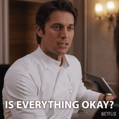 A Man In A White Shirt Says " Is Everything Okay " In A Netflix Ad GIF