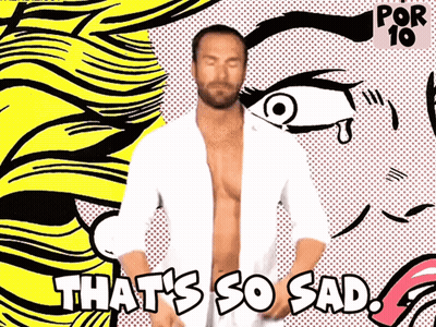 A Man In A White Shirt Says That 'S So Sad In Front Of A Woman 'S Eye GIF