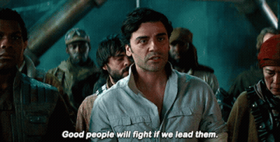 A Man In A White Shirt Stands In Front Of A Crowd And Says Good People Will Fight If We Lead Them GIF