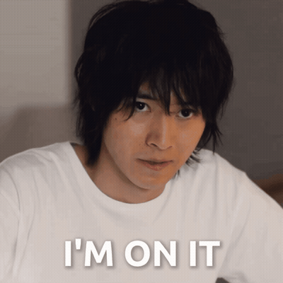 A Man In A White Shirt With The Words I 'M On It On The Bottom GIF