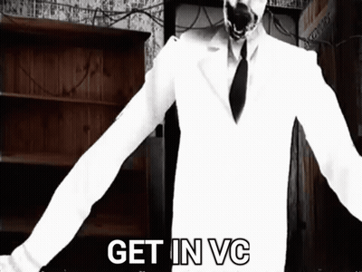 A Man In A White Suit And Tie With The Words Get In Vc Written Below Him GIF