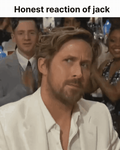 A Man In A White Suit Is Making A Funny Face With The Words Honest Reaction Of Jack Above Him GIF