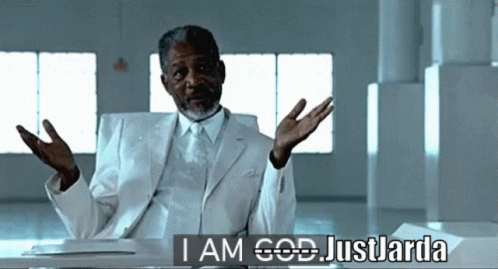 A Man In A White Suit Says I Am God GIF