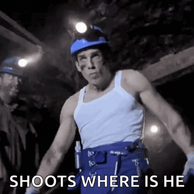 A Man In A White Tank Top And Blue Pants With The Words Shoots Where Is He GIF