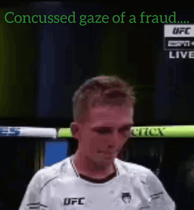 A Man In A White Ufc Shirt Is Crying On A Tv Screen GIF
