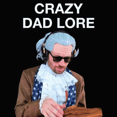 A Man In A Wig And Sunglasses Holds A Piece Of Paper With The Words Crazy Dad Lore Written Above Him GIF