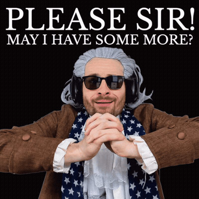 A Man In A Wig And Sunglasses Is Asking For Some More GIF