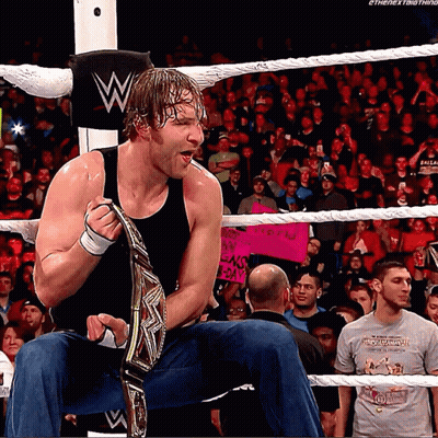 A Man In A Wrestling Ring With A W On The Rope GIF