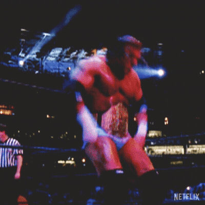 A Man In A Wrestling Ring With Netflix Written On The Bottom Right GIF