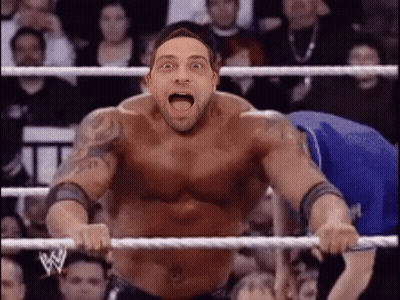 A Man In A Wrestling Ring With The Letter W On The Ring GIF