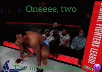 A Man In A Wrestling Ring With The Words Oneeee Two The Motor 'S Coming GIF