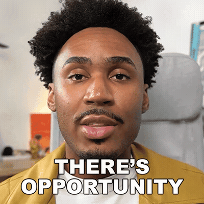 A Man In A Yellow Jacket Says There 'S Opportunity On His Face GIF