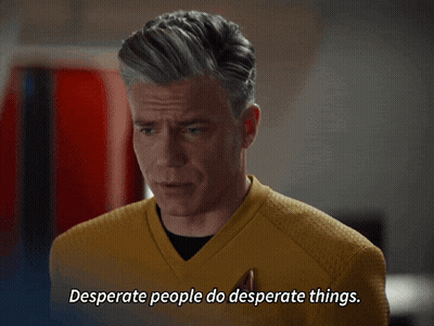 a man in a yellow sweater says desperate people do desperate things