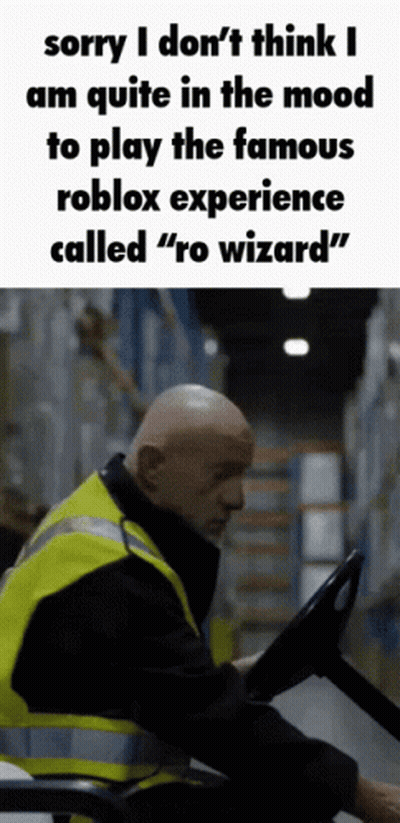 A Man In A Yellow Vest Is Driving A Forklift And Says Sorry I Do N't Think GIF