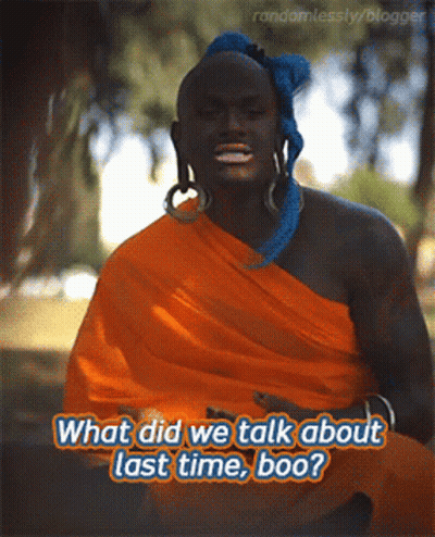 A Man In An Orange Robe Is Talking About Last Time GIF