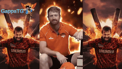 A Man In An Orange Shirt That Says Dream11 GIF