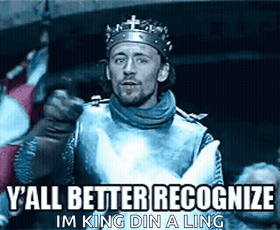 A Man In Armor And A Crown Says Y'all Better Recognize Im King Din A Ling .. GIF