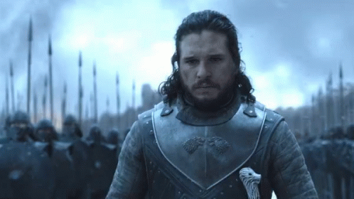 A Man In Armor Is Standing In Front Of A Row Of Soldiers GIF