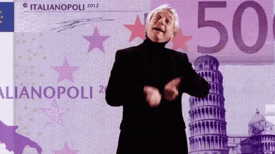 A Man In Front Of A 50 Euro Bill GIF