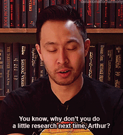 A Man In Front Of A Bookshelf Says " You Know Why Don 'T You Do A Little Research Next Time Arthur " GIF
