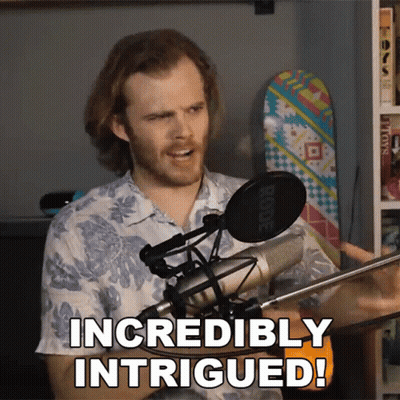 A Man In Front Of A Rode Microphone Is Saying " Incredibly Intrigued " GIF