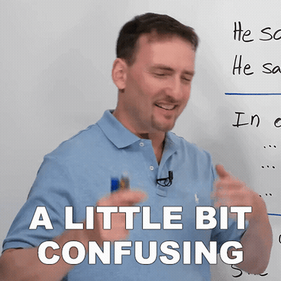 A Man In Front Of A White Board With The Words " A Little Bit Confusing " On It GIF