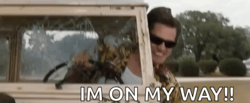A Man In Sunglasses Is Getting Out Of A Car With A Spider On The Window And Says `` Im On My Way ! '' GIF