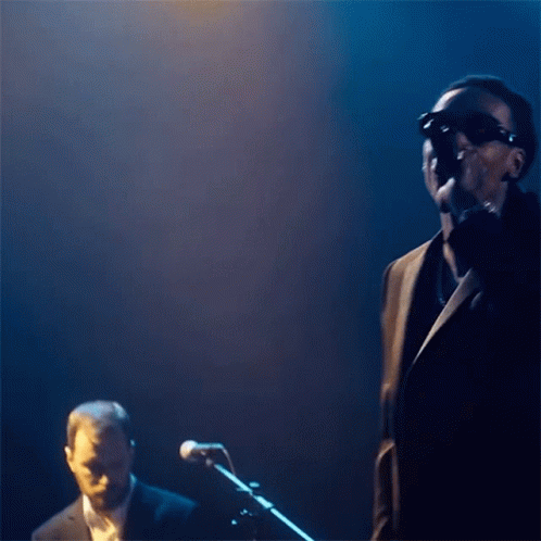 A Man In Sunglasses Singing Into A Microphone GIF