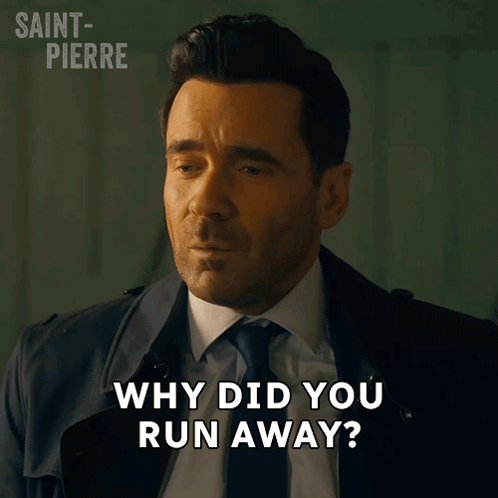 A Man Is Asking Why Did You Run Away GIF