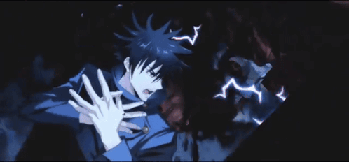 A Man Is Being Attacked By A Monster With A Mask On Its Face GIF