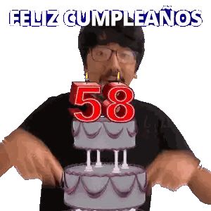 A Man Is Blowing Out Candles On A Cake That Says Feliz Cumpleanos Sticker