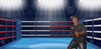 A Man Is Boxing In A Boxing Ring In A Pixel Art Style . GIF