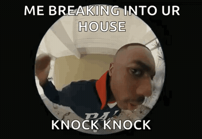 A Man Is Breaking Into A House With A Knock Knock . GIF