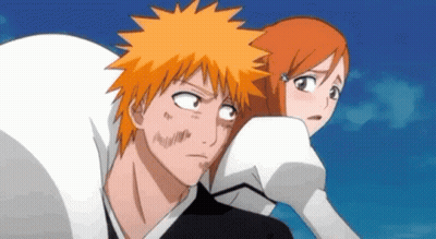 A Man Is Carrying A Woman On His Back In An Anime . GIF
