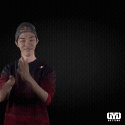 A Man Is Clapping His Hands In Front Of A Black Background That Says All Too Easy GIF