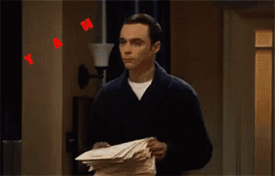 A Man Is Clapping In Front Of A Sign That Says Yet GIF