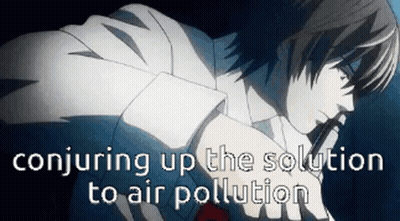 A Man Is Conjuring Up The Solution To Air Pollution GIF