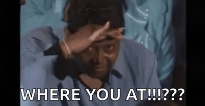 A Man Is Covering His Face With His Hand And Saying `` Where You At ! '' GIF