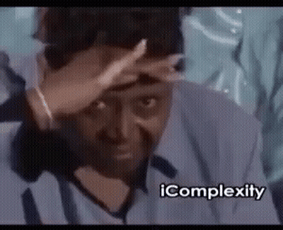 A Man Is Covering His Face With His Hand And The Words `` Icomplexity '' Are Next To Him . GIF