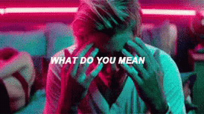 A Man Is Covering His Face With His Hands And The Words What Do You Mean Are Written Above Him . GIF