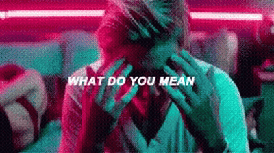 A Man Is Covering His Face With His Hands And The Words What Do You Mean Are Written Above Him . GIF